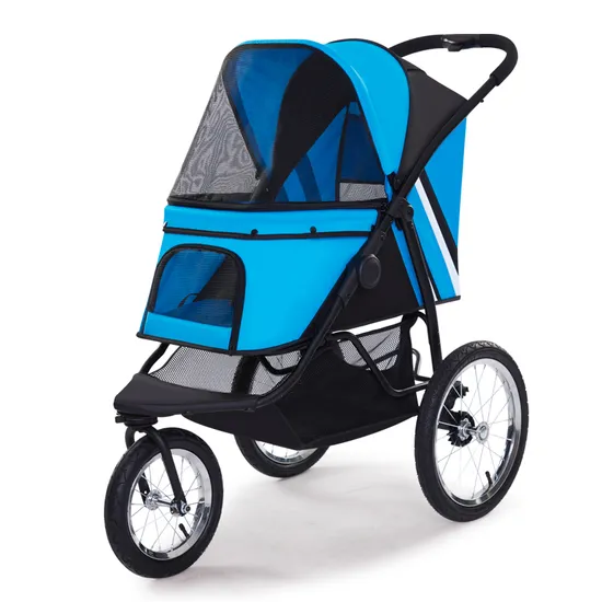 Pet Carrier Strollers Pet Trolley for Outdoor Foldable Detachable Dogs Pet Stroller Cart Travel Folding Carrier