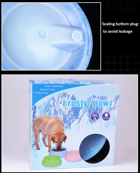 Dog Cooling Bowl Pet Freezable Ice Chilly Food Water Bowl