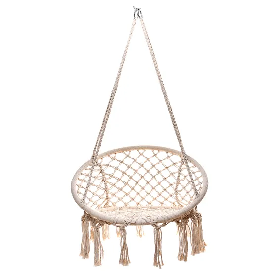 Hanging Chair Rope Outdoor Indoor Beach Park Tree Hanging Garden Patio Egg Round Hammock Swing