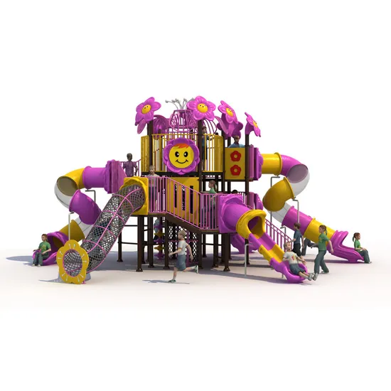Outdoor Playground Equipment Cherry Blossom Combined Slides for Amusement Park Facilities