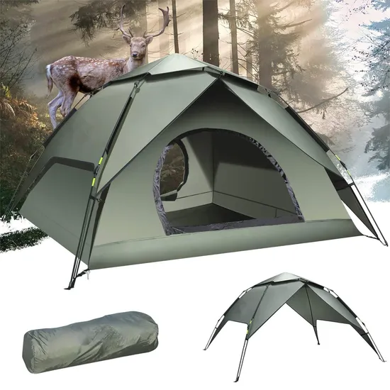 Manufacture Price Camping Hiking Backpacking Automatic Dome Camping Double-Layer Waterproof Family Instant Pop-up Tents