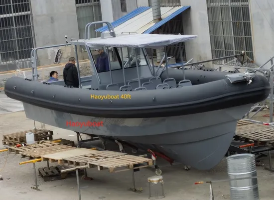 Haoyu Aluminum Boat 12m/40FT Fishing Boat Rescue Boat Rib1200 PVC or Hypalon
