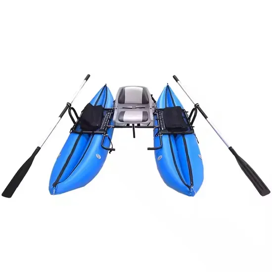 New Design OEM Inflatable Water Paddle Boat Pontoon Boat Fishing Recreational Rowing Boat for Sale
