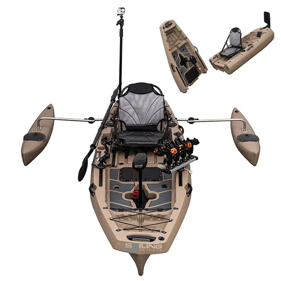 Factory New Designed 2 Pieces Modular Section Kayak Detachable Ocean 1 Person Fishing Plastic Canoe