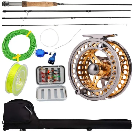 Aluminum Alloy Fly Fishing Reel Combos Lightweight Portable Fly Rod
