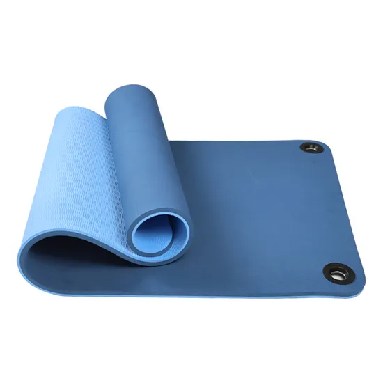 Sansd Factory Custom Logo Eco Friendly Wall Mounted TPE Hanging Yoga Mat with Eyelets Hole Grommet Hanging Yoga Mat