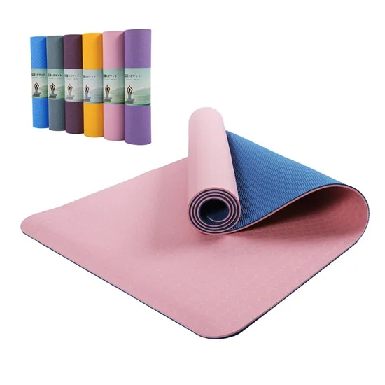 Factory Custom Wholesale Gym Eco-Friendly Double Color Layer Exercise Non-Slip TPE Foam Yoga Mat