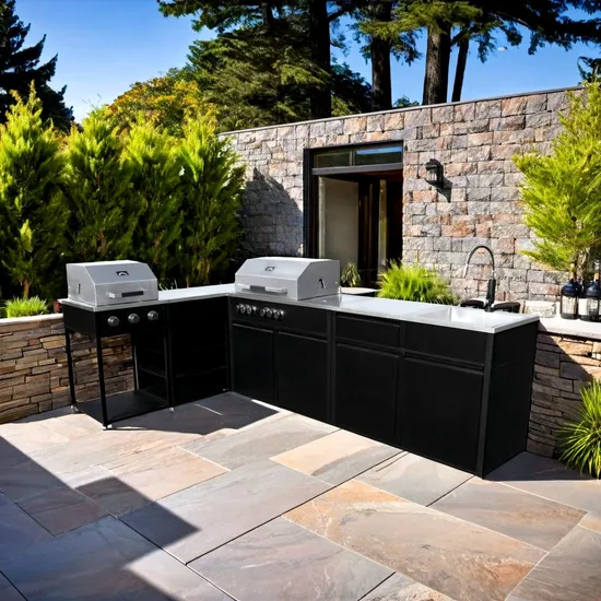 Modular Modern Outdoor BBQ Cabinet Customized Stainless Steel Grill Kitchen Cabinet Combo