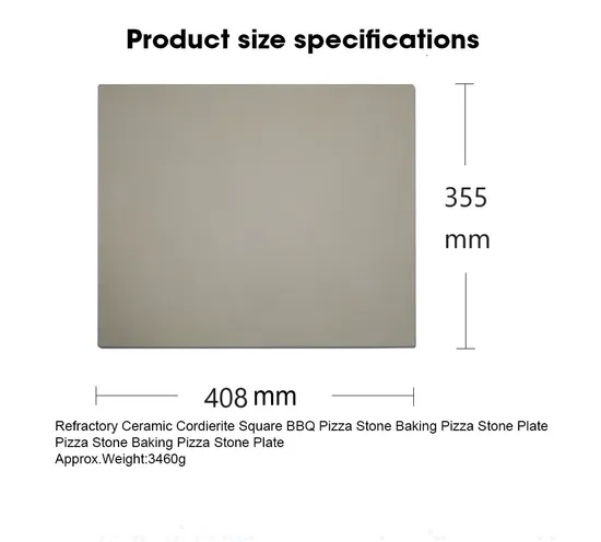 Cordierite Pizza Stone with Frame for Cooking Baking Grilling Pizza Tools for Oven