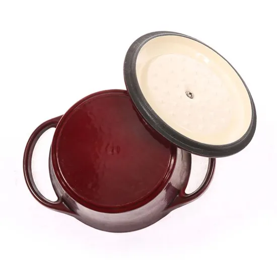 Cast Iron Red Enameled Casserole Pot