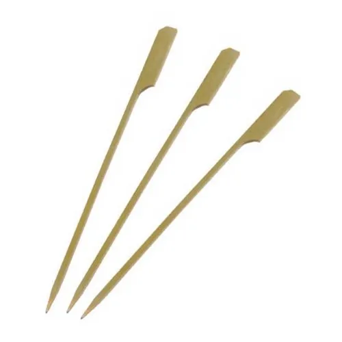 Green Barbeque Stick Bamboo Paddle Skewers Wholesale Bamboo Sticks