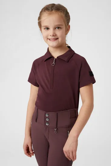 Hot Selling Polyester Breathable Skin-Friendly Equestrian Zipper Shirt Kid′s Horse Riding Tops