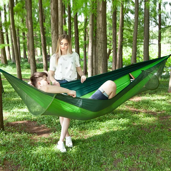 Mosquito Net and Mesh Cover on Camping Hammock