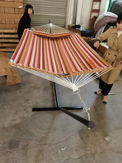 2022 Heavy Duty Large 2 Person Soft-Spun Polyester Spreader Bar Rope Hammock