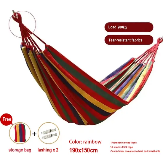 Double Person Fabric Canvas Travel Outdoor Ultralight Portable Beach Swing Camping Hammock