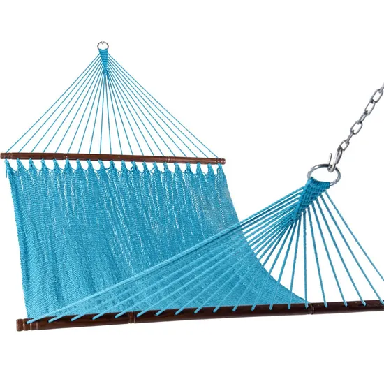 Outdoor Polyester Rope Caribbean Hammock Mesh Cotton Hammock
