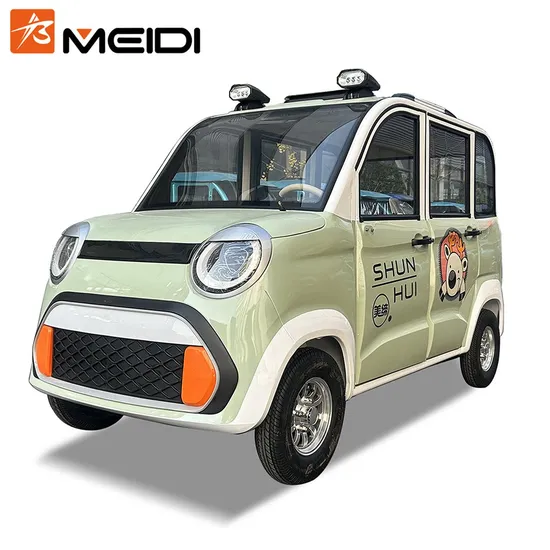 Meidi Xuzhou City Factory Price Closed Body Small Mini Tricycle 4 Wheel Passenger Car Electric Vehicle for Shopping