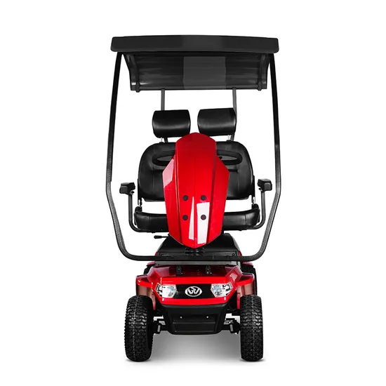24V/1000W with Roof and Box Electric Double Seat Fully Enclosed Heavy Duty 4 Wheel Mobility Scooter Rim and Retractable Pedal for Elderly Old Disabled Adult