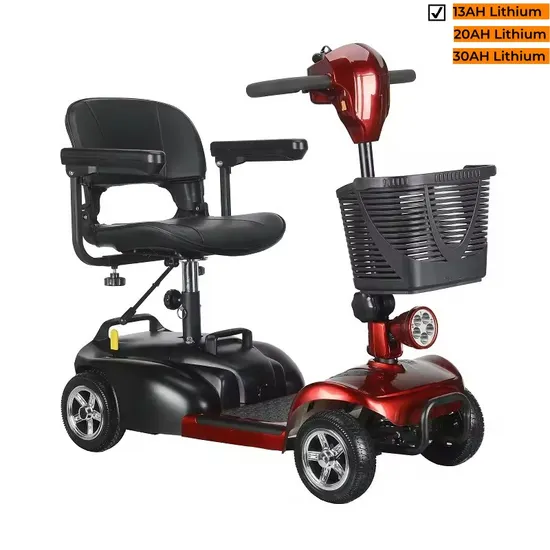13ah Lithium Battery 4 Wheels Electric Mobility Scooter Wheelchairs for Handicapped