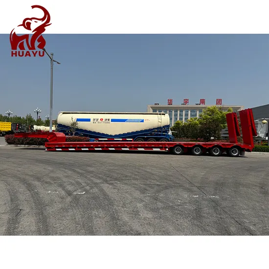 China Factory 4 Axles 80/100 Ton Gooseneck Detachable Excavator Delivery Lowboy Lowbed Semi Trailer