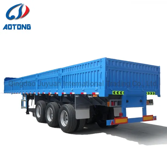3 Axles Utility Cargo Truck Trailer Bulk Cargo Transport Sidewall Semi Trailer