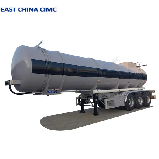 Cimc 3 Axle 45000 Liters Stainless Steel Sulfuric Acid Tanker Truck Trailer