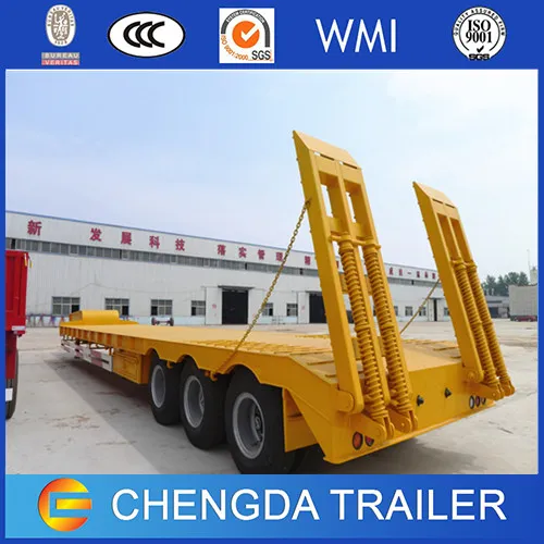 3 Axles 60tons Heavy Duty Lowbed Low Bed Lowboy Truck Semi Trailer for Sale