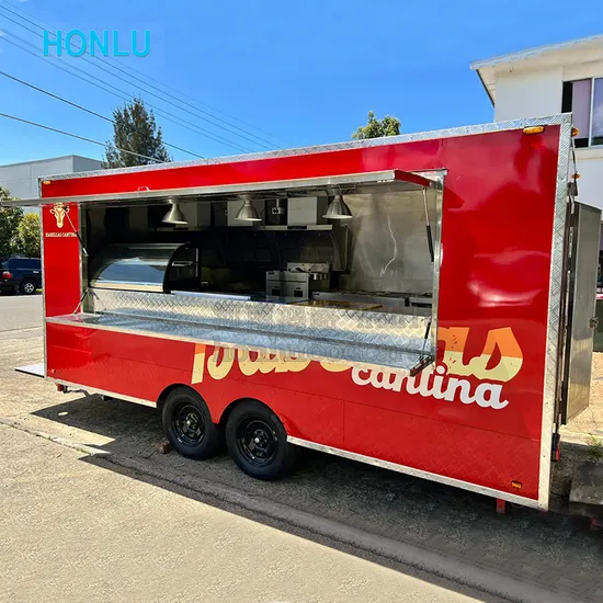 Honlu Pizza Hot Dog Custom Food Truck with Full Kitchen Manufacturer Mobile Food Trailer for Sale