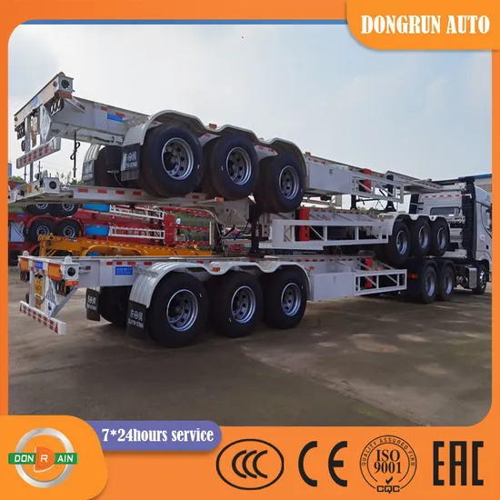 Heavy-Duty 45FT Three Axle Skeleton Container Trailer for Transport