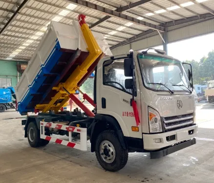 Heavy-Duty Hook-Arm Garbage Truck for Efficient Waste Collection