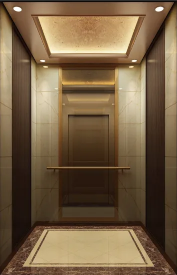 Gold Mirror Etching Stainless Steel Passenger Lift