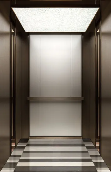 Gold Mirror Passenger Elevator Low Noise