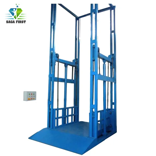 Customized Hydraulic Safety Single Guide Rail Cargo Lift for Warehouse