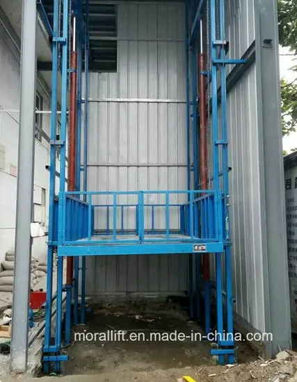 Hydraulic Lead Rail Goods Elevator in Warehouse