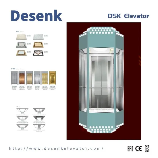 Energy Saving Passenger Elevator Observation Elevator Sightseeing Elevator with Glass Elevator Cabin for Hotel
