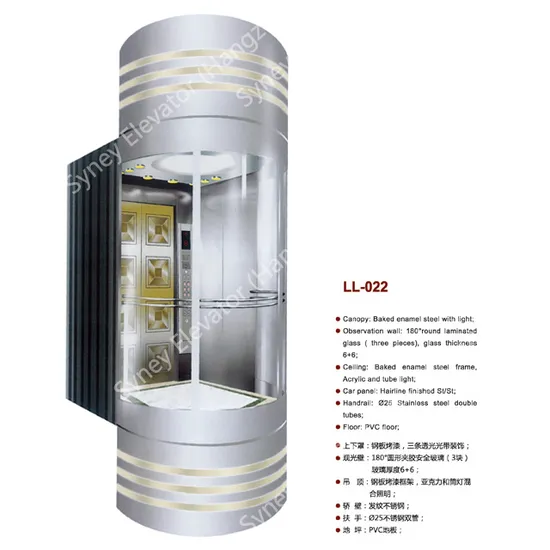 Passenger Round Panoramic Sightseeing Observation Residential Capsule Glass Elevator (G-001)