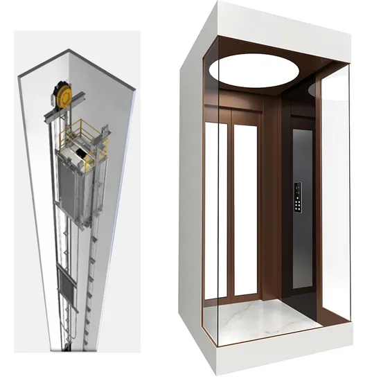 Glass Panoramic Sightseeing Elevator with Square Cabin Made in China