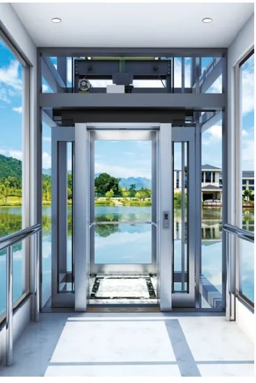 Energy Saving Low Noise Gearless Panoramic Lift for Hotels