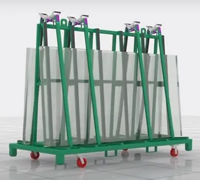 Heavy-Duty a Frame Glass Storage Trolley
