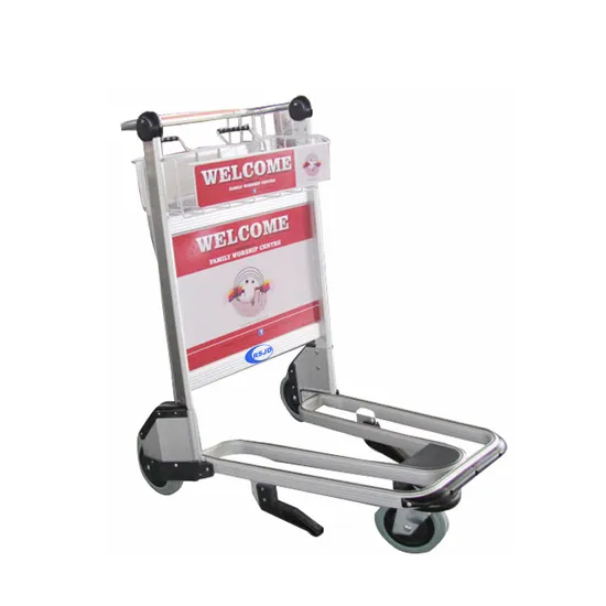 Aluminum Alloy Airport Passenger Baggage Trolley Cart with 3 Wheels