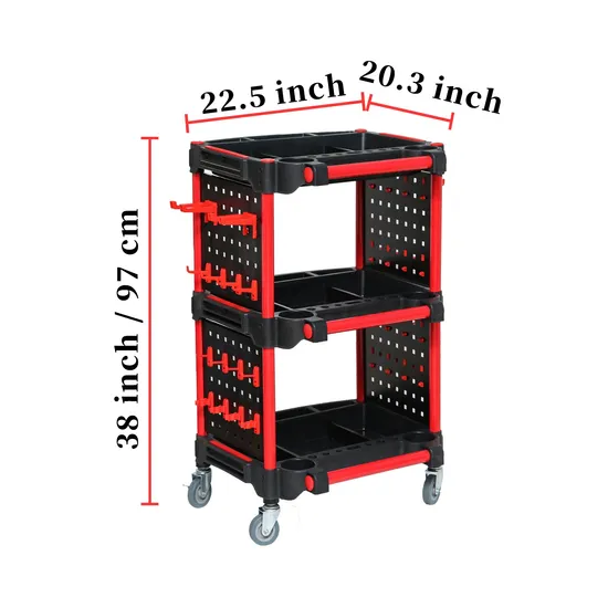 Ultimate Auto Detailing Tool Cart with Hanging Board Organizer