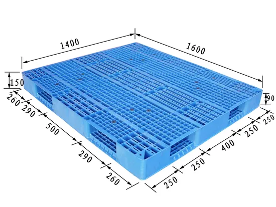 Large Size HDPE 1600-1400-150 Heavy Duty Reversible Type Ventilated Surface Add 8PCS Steel Tube Stack Plastic Pallet