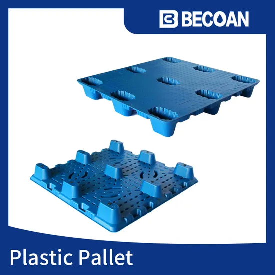Heavy Duty Nine Runner Standard Size Blow Molded Plastic Pallets Manufacture