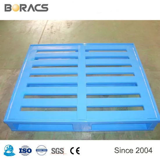 OEM Industrial Heavy Duty Steel Reinforced Warehouse Rackable Four-Way Entry Durable Steel Pallets for Manufacturer Prices