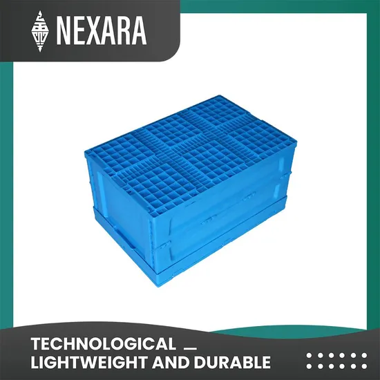 Nexara Heavy Duty Stackable Collapsible Foldable Plastic Crate with Lid