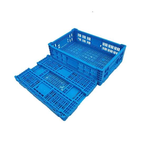 Turnover Ventilate Folding Plastic Collapsible Storage Stackable Collapsible Fruit Folding Basket Vegetable Crates