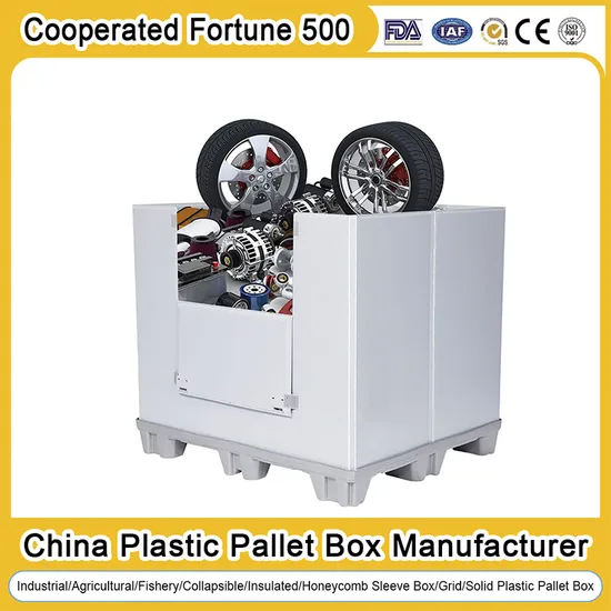 Lower Cost Reusable Packaging More Flexible 1200X800 Collapsible Honeycomb Stackable PP Plastic Sleeve Pallet Transit Boxes for Components 1200*1000*1000mm