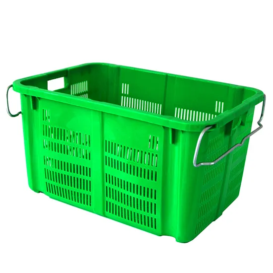 Staking and Nesting Multi-Purpose Cajas De Plastico Storage Plastic Basket Crates with Handles