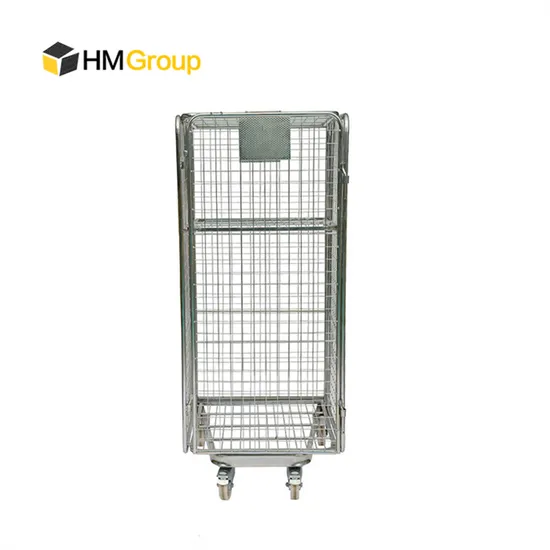 Industrial Folding Nestable Cargo Storage Steel Wire Mesh Roll Container