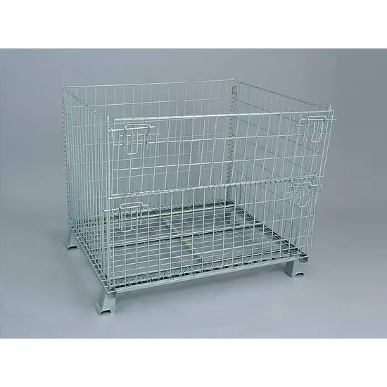 Galvanized Mild Steel Collapsible Warehouse Folding Metal Welded Wire Mesh Storage Cage Container